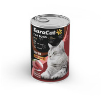 EUROCAT SIĞIR PARÇA ETLİ YETİŞKİN KEDİ KONSERVE 400 GR (100 KOLİ ALIMDA )