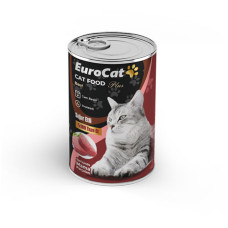 EUROCAT SIĞIR PARÇA ETLİ YETİŞKİN KEDİ KONSERVE 400 GR (100 KOLİ ALIMDA )
