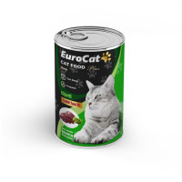 EUROCAT CİĞER PARÇA ETLİ YETİŞKİN KEDİ KONSERVE 400 GR (100 KOLİ ALIMDA)