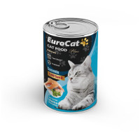 EUROCAT SOMON PARÇA ETLİ YETİŞKİN KEDİ KONSERVE 400 GR.(100 KOLİ ALIMDA )