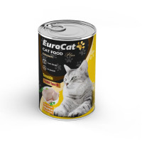 EUROCAT TAVUK PARÇA ETLİ YTŞ. KEDİ KONSERVE 400 GR (100 KOLİ ALIMDA )