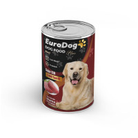 EURODOG SIĞIR PARÇA ETLİ YETİŞKİN KÖPEK KONSERVE 400 GR (100 KOLİ ALIMDA )